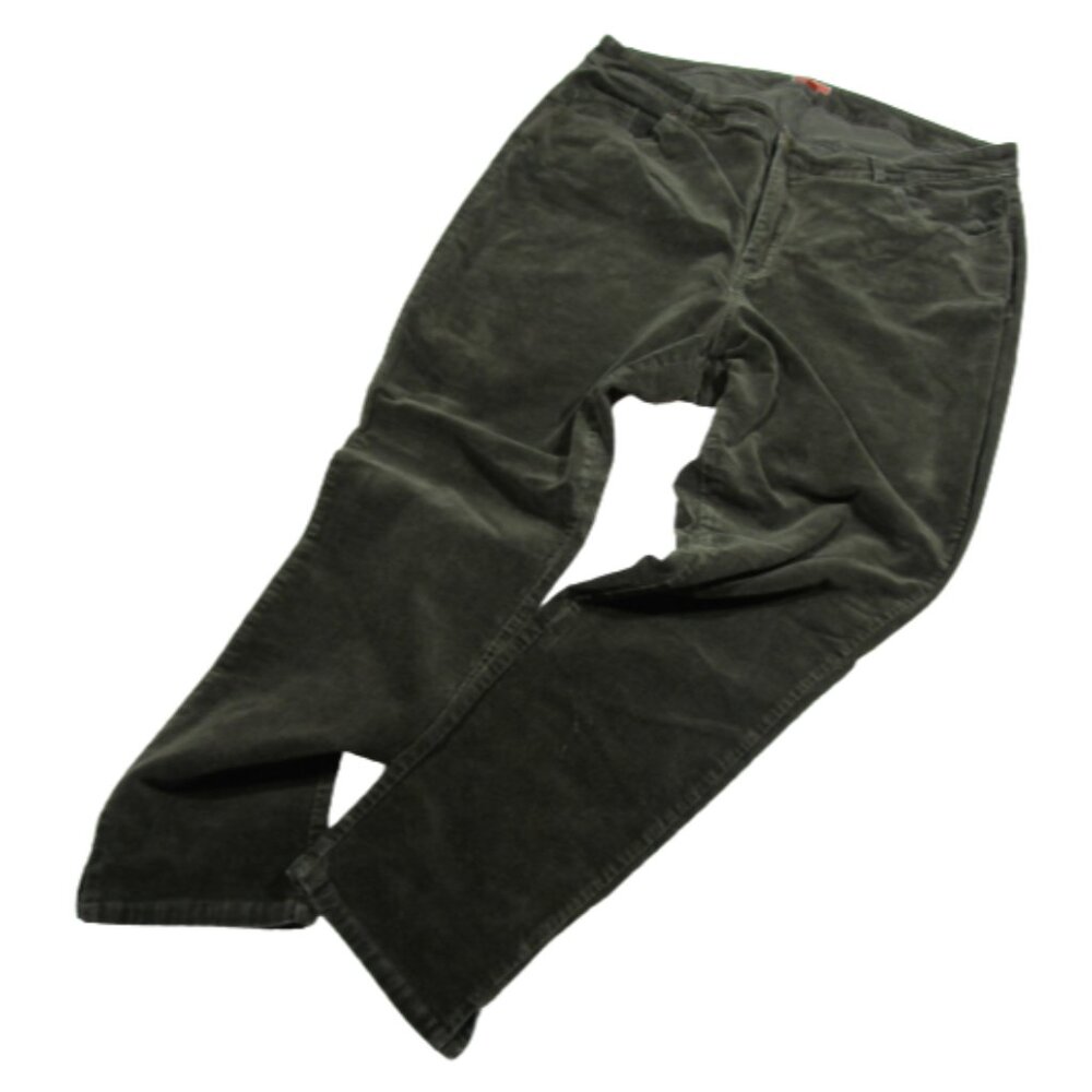Modcloth women's army green‎ stretch tapered leg corduroy pants 1X